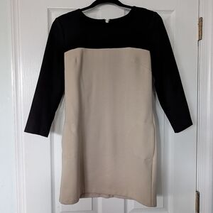 Michael Kors Black And Tan 3/4  Sleeve Maxi Dress Sz 6